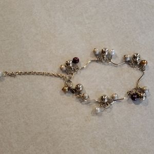 Gold and plum 7" bracelet